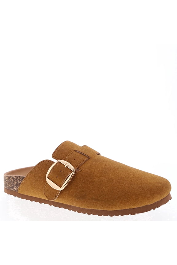 Women’s Clog Mule Shoes Closed Toe Slip On Sandals with Adjustable Buckle Cork Footbed