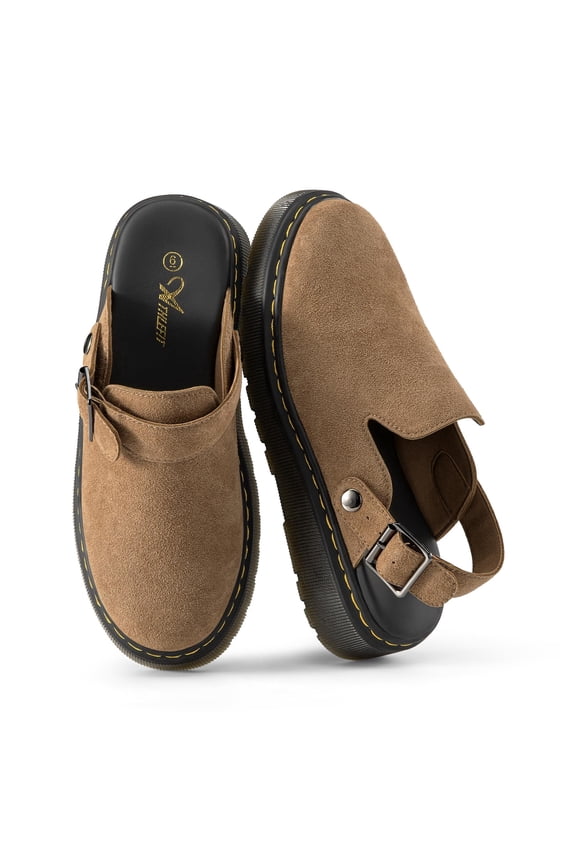 Women’s Clogs Shoes with Adjustable Back Strap Comfortable Cushioned Footbed Slip On Platform Slingback Mules