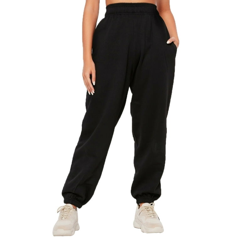 Women s Closed Bottom Sweatpants with Pockets High Waist Workout Jogger Pants Casual Trousers