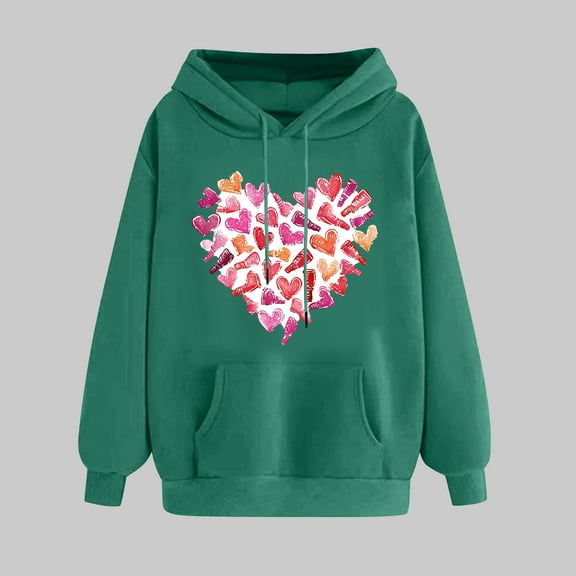 Women's Clothes Women Clothes Trendy Ndbuld Women's Print Winter Hoodie Pullover Tops Long Sleeved Comfortable Sweatshirt ,Army Green,2XL