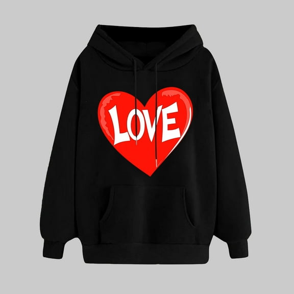 Women's Clothes Women Clothes Trendy Ndbuld Women's Print Winter Hoodie Pullover Tops Long Sleeved Comfortable Sweatshirt ,Black,XL