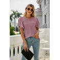 thumbnail image 1 of New Women's Clothing Amazon Women's T-shirt With Hollow Hollow Round Neck And Ruffle Edge T-shirt, 1 of 1