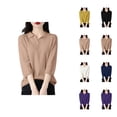 thumbnail image 1 of Women's Clothing Casual Long Sleeve Pullover Knit Sweaters Business Teacher Top Oversized Sweater Soft Round Neck Comfortable Tops Loose Fit Solid Color Basic For Fall Winter, 1 of 4