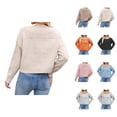 thumbnail image 1 of Women's Clothing Casual Long Sleeve Pullover Knit Sweaters Professional Office Outfit Women's Pullover Sweater Soft Knit Casual Loose Fit Round Neck Basic Solid Color Top For Daily Wear And Outfits, 1 of 9