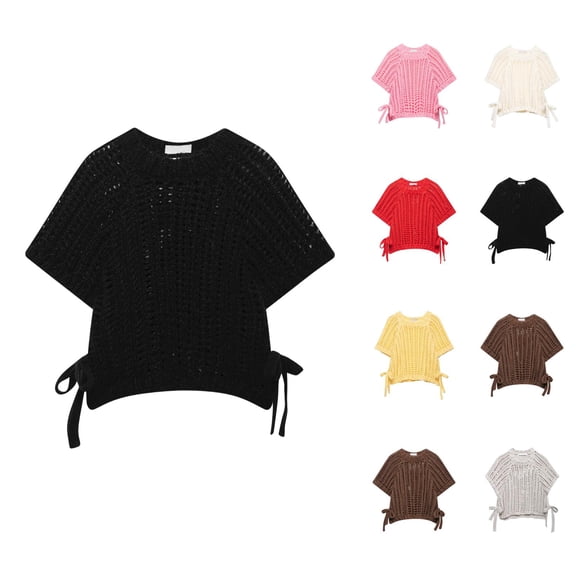 Women's Clothing Casual Oversized Pullover Sweaters Trendy Back to School Cozy Sweater With Decorative Side Panels For Wear Open Knit Design And Round Neckline All Seasons Pair Jeans