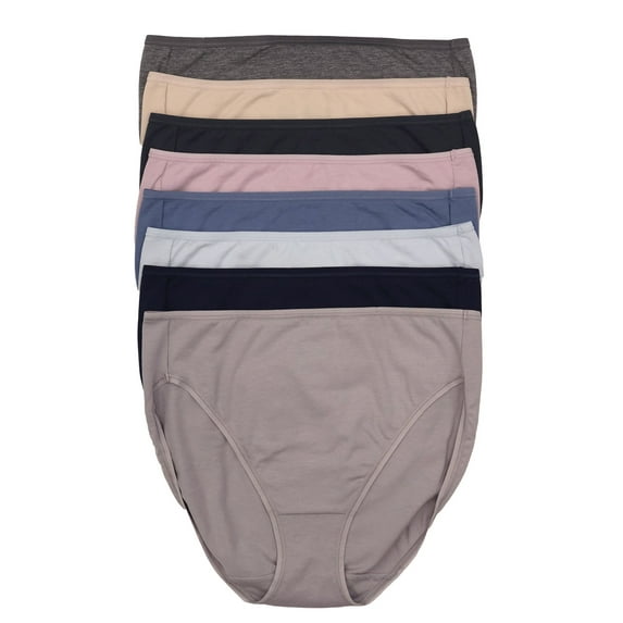 Women's Clothing Hi Cut Panty 6-Pack - Underwear Women Pack Featuring Cotton Modal Blend - Premium Cotton Underwear for Women - Comfortable and Breathable (Chic Basics, X-Large)