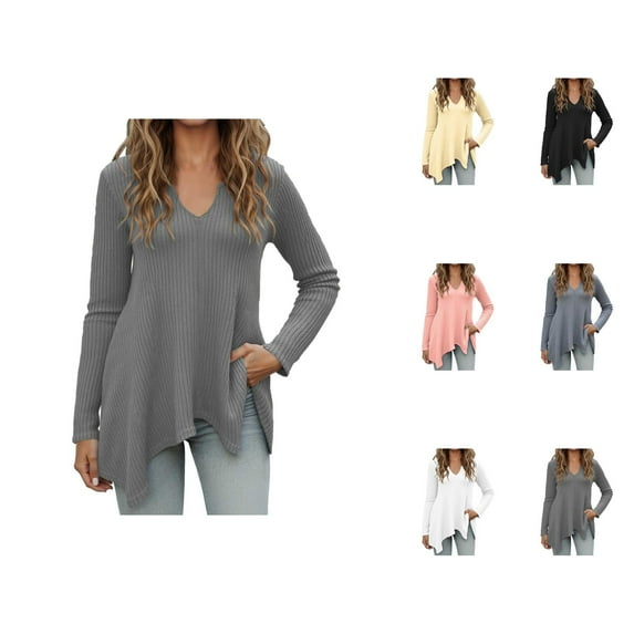 Women's Clothing Long Sleeve Pullover Knit Sweaters Business Casual Office Outfit Women's Solid Sweater Woolen Knitted Sweater Long Sleeve Top
