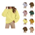 thumbnail image 1 of Women's Clothing Long Sleeve Pullover Knit Sweaters Casual Winter Teacher Wear Oversized Sweater Top Soft Comfortable Loose Fit Round Neck Streetwear Tunic, 1 of 5