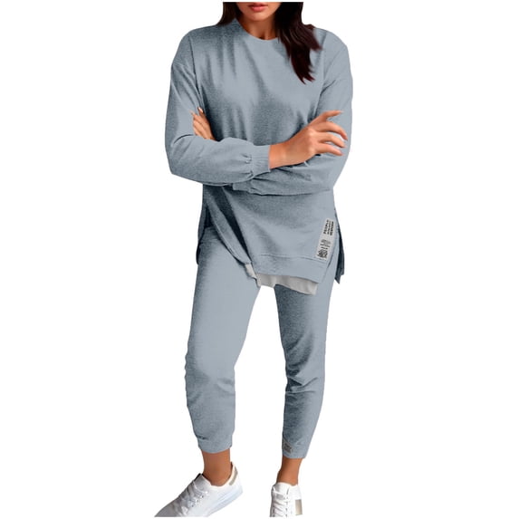 Women's Clothing Sets Sevevn Women's 2-Piece Loungewear Sweatshirt Tight-Fitting Sweatpants Sweatsuit Set Casual Outfit