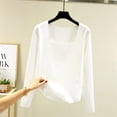 thumbnail image 1 of Women's Clothing Square Neck Long Sleeve Top Soft Brushed Fitted Base Layer Tee Versatile Base Layer & Casual Style, 1 of 5