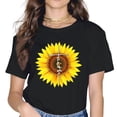 thumbnail image 1 of Women's Clothing Sunflower & Faith Print Short Sleeve T Shirts for Women and Girls Crew Neck Christian Shirts Casual Tops Women Blouses, 1 of 5