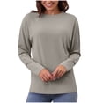 thumbnail image 1 of Women's Clothing, Sweaters for Women Long Sleeve Lightweight Crewneck Soft Basic Knit Shirt 2025 Fall Fashion Loose Fit Pullover Tops, 1 of 7