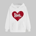 thumbnail image 1 of Women's Clothing Trendy Top Ndbuld Women's Print Winter Hoodie Pullover Tops Long Sleeved Comfortable Sweatshirt ,White,XL, 1 of 5
