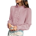 thumbnail image 1 of Women's Clothing, Victorian Blouses for Women Dressy Casual Long Sleeve Ruffle Tops, 1 of 6