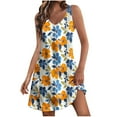 thumbnail image 1 of Women's Clothing Women's Casual With Pockets Summer Boho Beach Dress T-Shirts Dress V Neck Loose Tank Dresses Multicolor M, 1 of 5