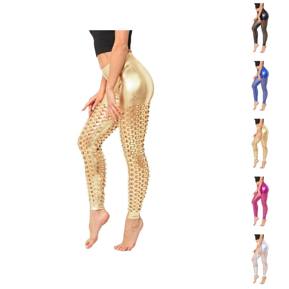 Women's Clothing Women's Leggings Slim Fit Sequin Glitter Yoga Pants Holiday Outfits Shiny Bling Casual Wear