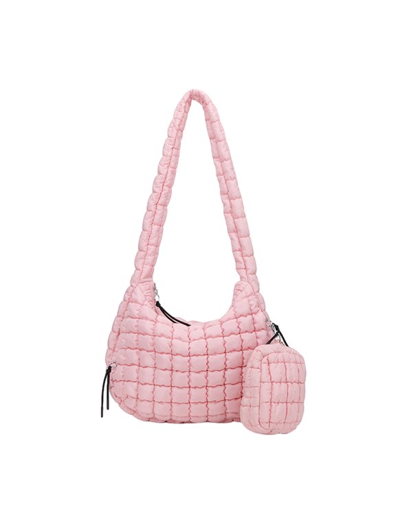 Women's Cloud Pattern Crossbody Bag Fashion Large Capacity Shoulder Bag Quilted Puffy Sling Bag for Daily Use Travel Shopping