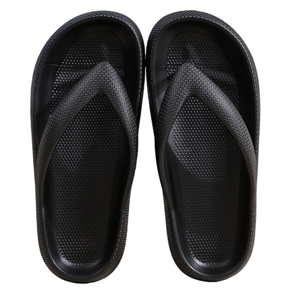 Women's Cloud Slides Flip Flops, Non-Slip Quick Dry Summer Sandals, Black/White