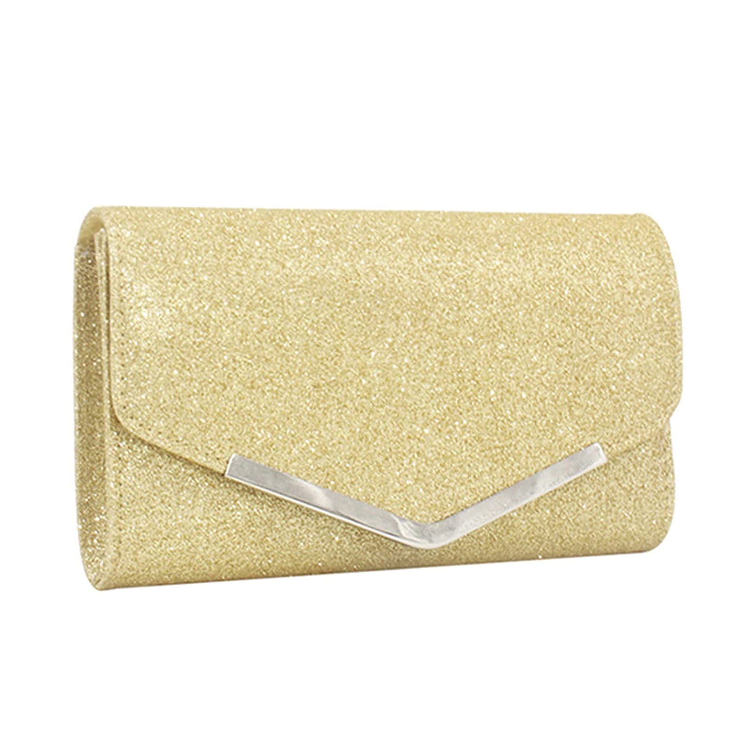 Women Glitter Clutch Purse Evening Party Wedding Banquet Handbag Shoulder  Bag (Gold) - Walmart.com
