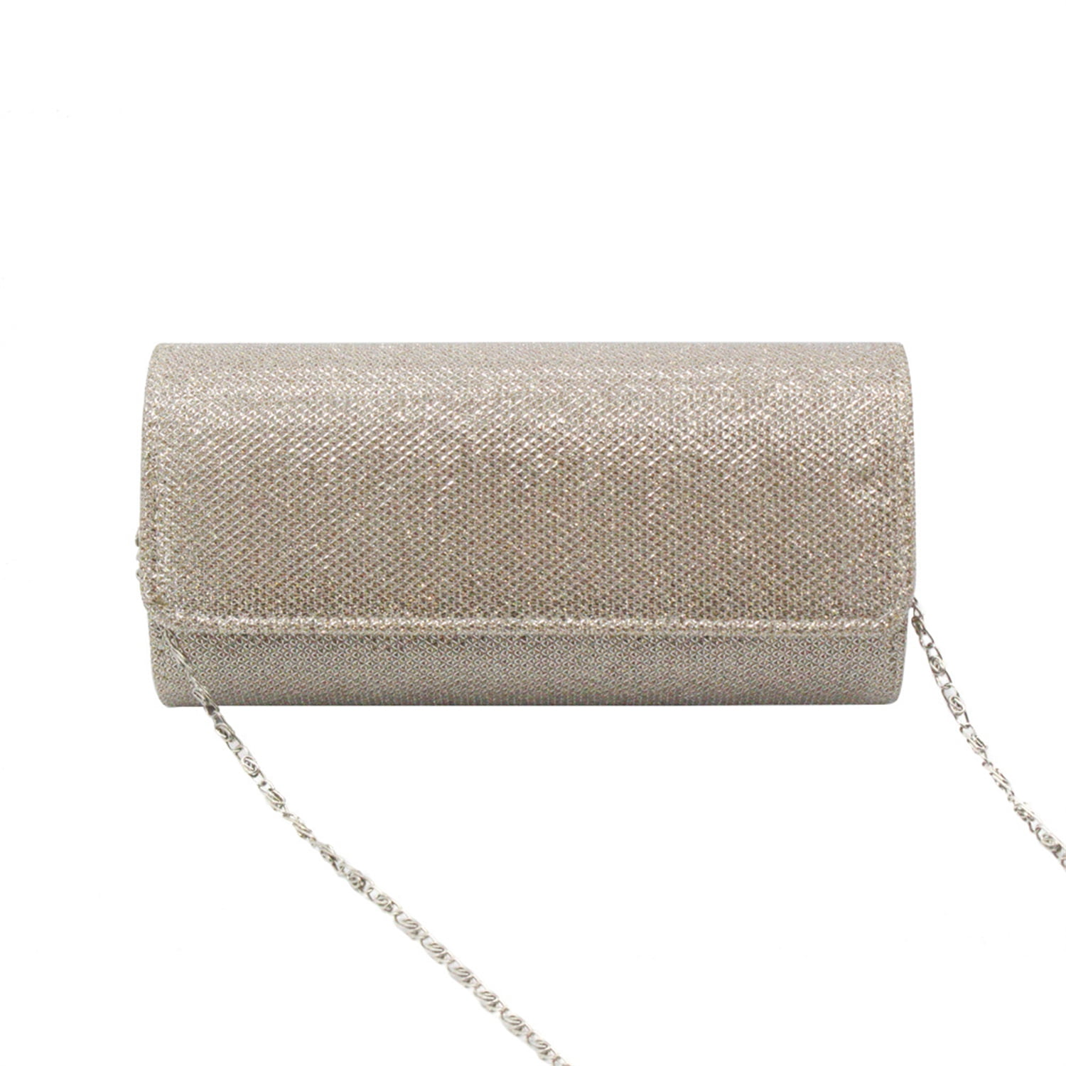 KATIE LOXTON Zara Metallic Silver Clutch Bag