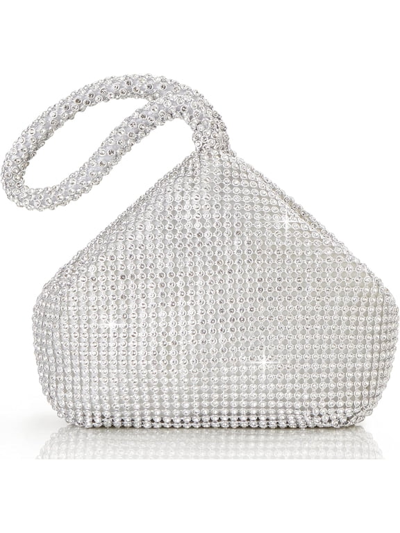 Women's Clutch Evening Bags Sparkly Glitter Triangle Purse for 1920s Party Prom Wedding