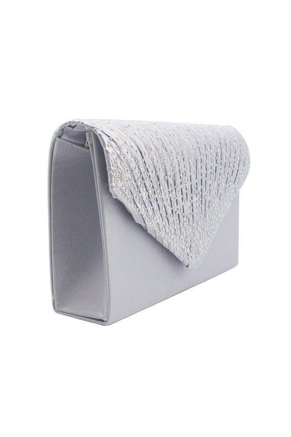 Women's Clutch Fashion Purses Rhinestone Envelope Purse Satin Evening Elegant Bag With Detachable Chain Strap Sparkling Formal Handbag For Wedding Prom Party