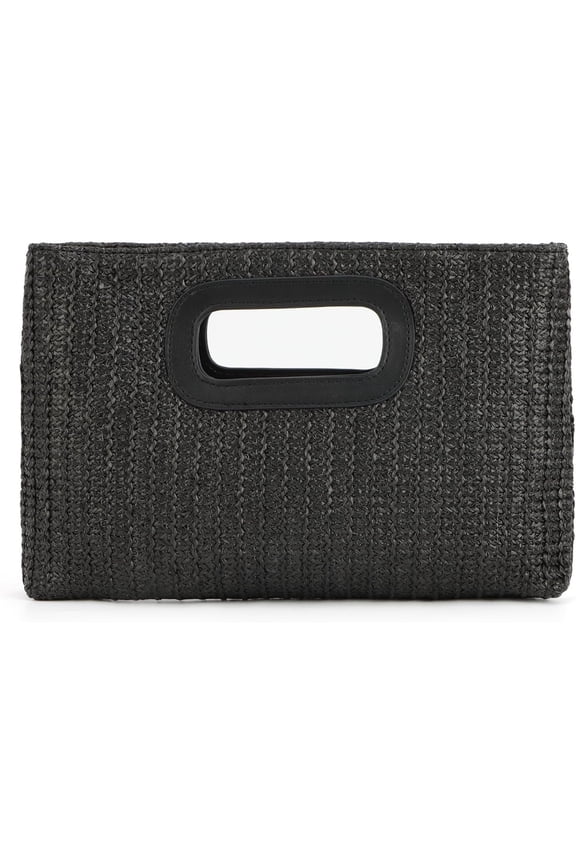 Women's Clutch Handbags Top Handle Woven Straw Clutch Purse Crossbody Bag Summer Raffia Bag