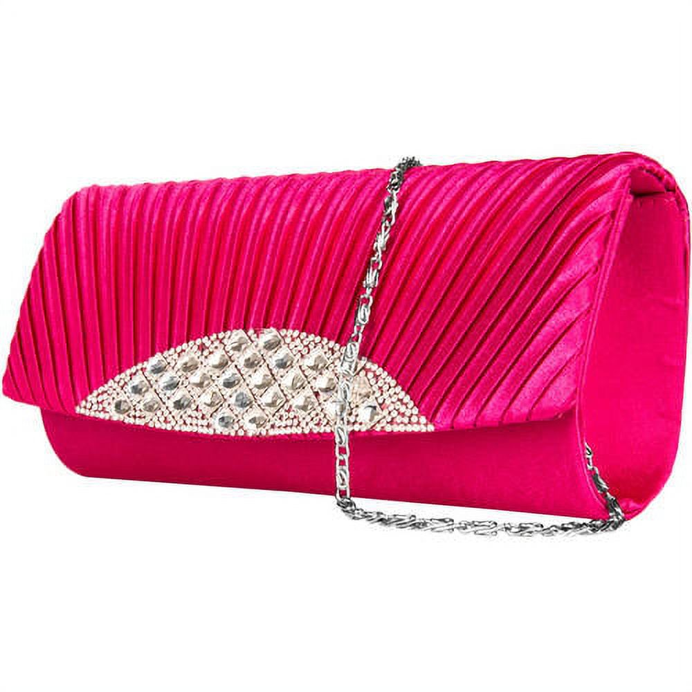 Women's Clutch Wallet Purse Evening Bag (with Attachable Chain Shoulder Strap)