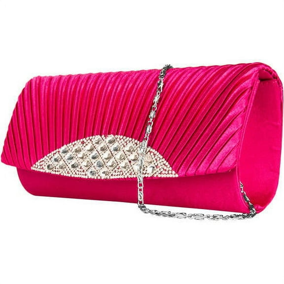Women's Clutch Wallet Purse Evening Bag (with Attachable Chain Shoulder Strap)