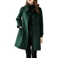 thumbnail image 1 of Women's Coat Casual Design Sense Stand Solid Color Coat Wool Blend Overcoat for Women, 1 of 5