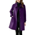 thumbnail image 1 of Women's Coat Casual Design Sense Stand Solid Color Coat Wool Blend Overcoat for Women, 1 of 5