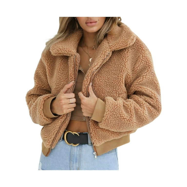 Women's fuzzy sherpa outlet jacket