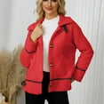 thumbnail image 1 of Women's Coat With Lapel And Button Closure Short Warm Cardigan Top Soft Jacket Women Active Long Sleeve Bed Jacket Cardigan Women Size Medium Women Fitted Jacket Casual Zip up Ladies Coats And Jackets, 1 of 8