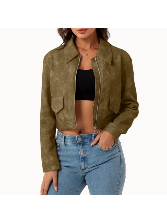 Women's Coats Jackets Leather Coats Olive Jacket Tan Canvas Jacket Women Lightweight Zipper Jacket Casual Fashions Winter Fashion for Women Satin Jacket Girl Coat Women Suit Jacket Ll Womens Casual