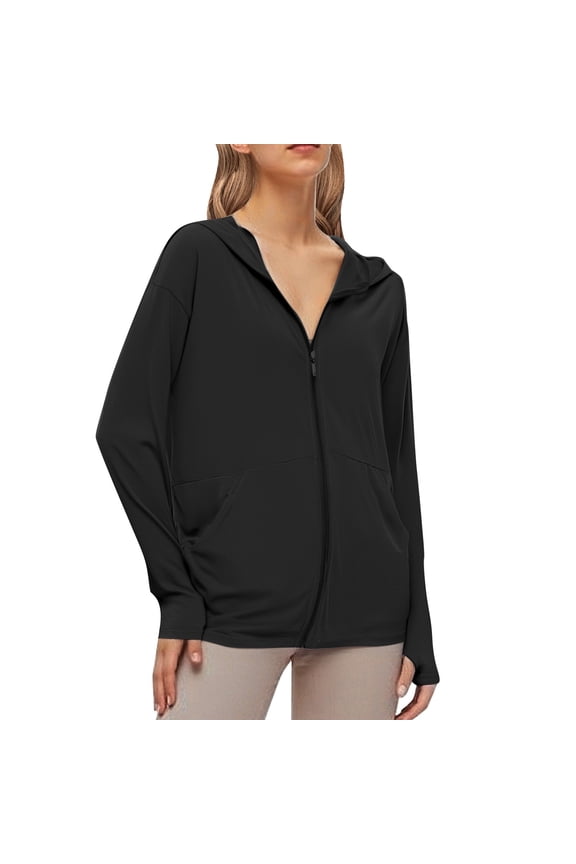 Women's Coats, Jackets & Vests Ice Silk Protective Hooded Sunscreen Fashion Clothing