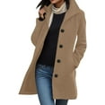 thumbnail image 1 of Women's Coats Jackets for Women Ladies Thick Woolen Coat Mid Length Quality Overcoat For Autumn And Winter, 1 of 8