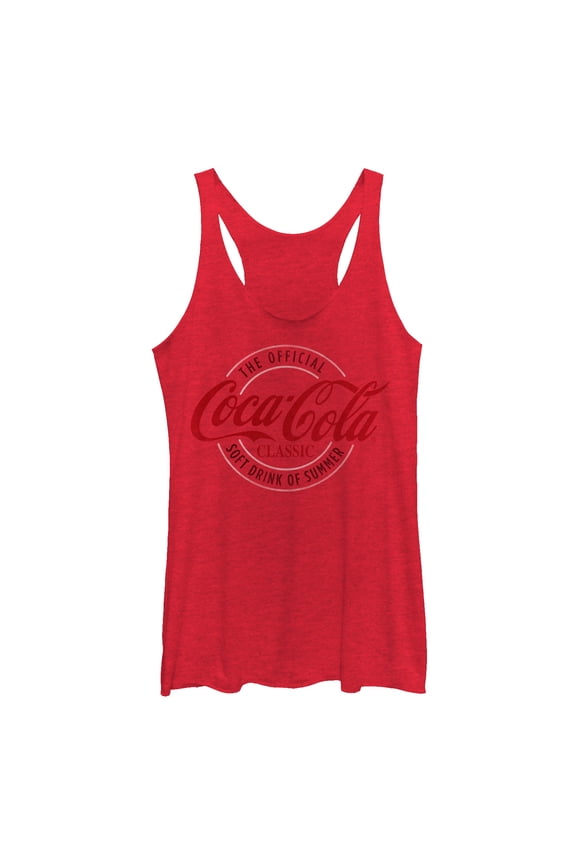 Women's Coca Cola Official Drink of Summer Racerback Tank Top Red Heather X Large