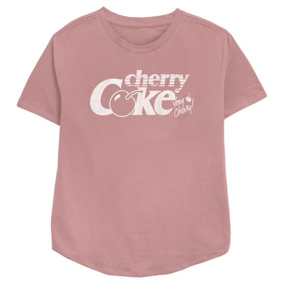 Women's Coca Cola Retro Cherry Coke Logo  Graphic Tee Mauve Large
