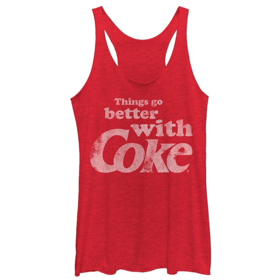Women's Coca Cola Things Go Better With Coke Racerback Tank Top Red Heather Medium
