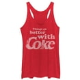 thumbnail image 1 of Women's Coca Cola Things Go Better With Coke  Racerback Tank Top Red Heather X Large, 1 of 3