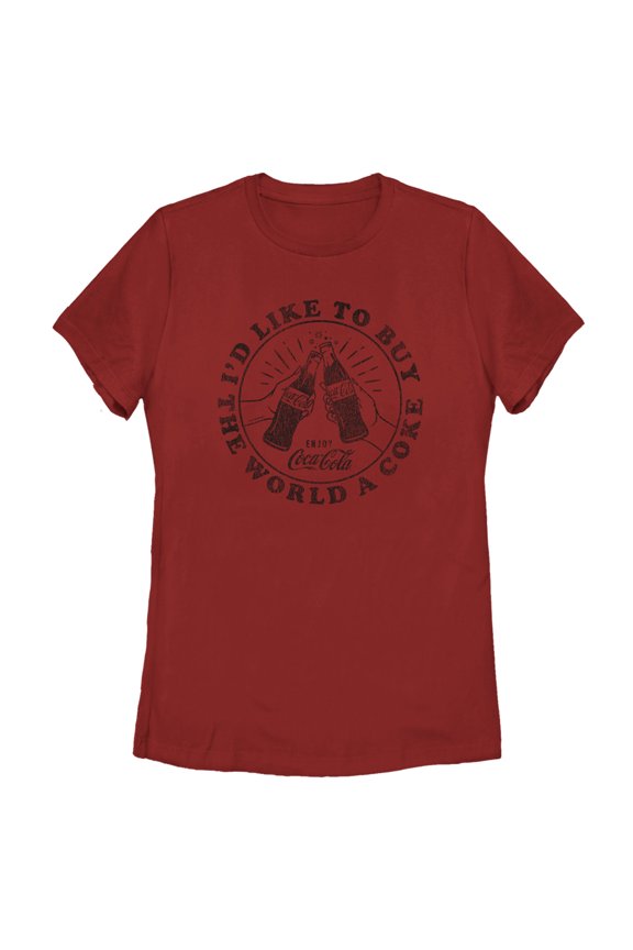 Women's Coca Cola Unity I'd Like to Buy the World a Coke Graphic Tee Red Medium