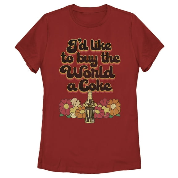 Women's Coca Cola Unity I'd Like to Buy the World a Coke Retro  Graphic Tee Red X Large
