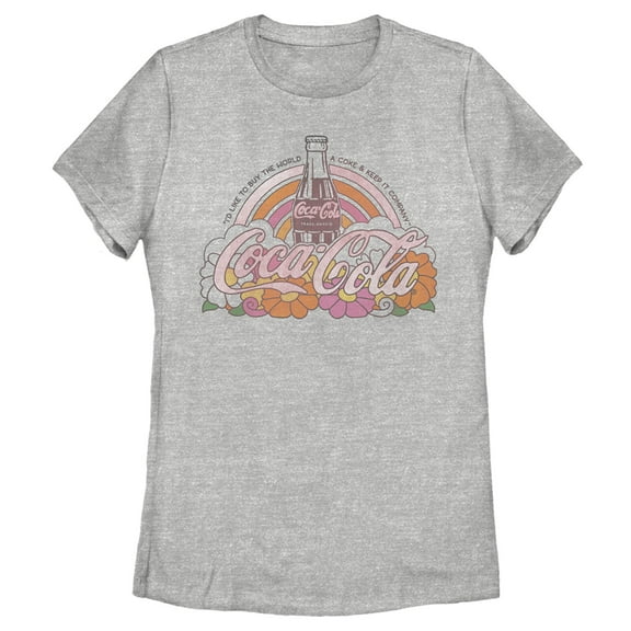 Women's Coca Cola Unity Rainbow Logo  Graphic Tee Athletic Heather Small