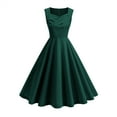 thumbnail image 1 of Women's Cocktail Dresses 2025 Trendy Sleeveless Flowy Pleated Midi Summer Dress Green L, 1 of 7