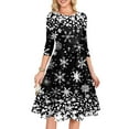 thumbnail image 1 of Women's Cocktail Dresses 3/4 Sleeve Vintage Wedding Guest Christmas Dress for Holiday Parties and Special Events,Black,M, 1 of 5