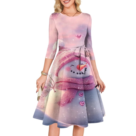 Women's Cocktail Dresses 3/4 Sleeve Vintage Wedding Guest Christmas Dress for Holiday Parties and Special Events,Light pink,S