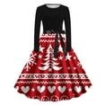 thumbnail image 1 of Women's Cocktail Dresses Bodycon Midi Dress Christmas 50S Flare A-Line Dresses Cocktail Wedding Dresses with Bow, 1 of 3