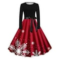 thumbnail image 1 of Women's Cocktail Dresses Christmas Winter Midi A Line Wedding Guest Long Sleeve Formal Church Vintage Party Dresses, 1 of 3