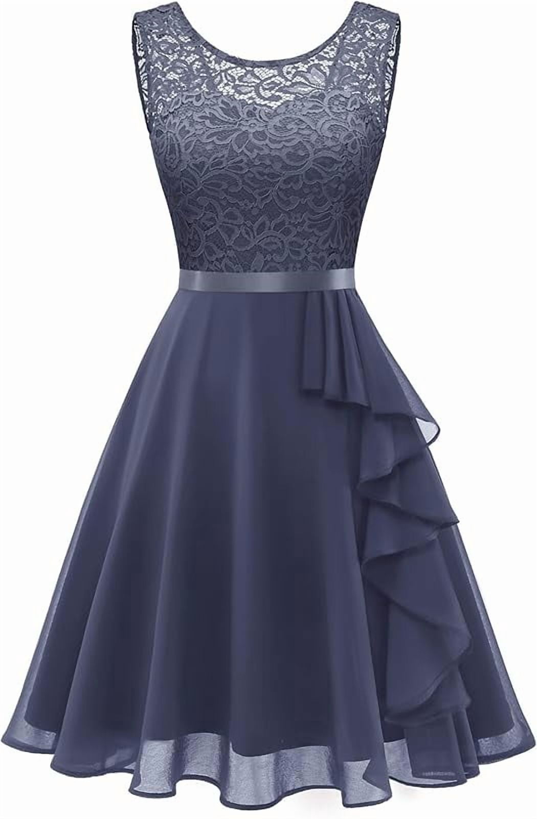 bridesmaid dresses under 20 NOBRAND Women's Cocktail Dresses Prom Wedding Guest Short Bridesmaid Dresses Ruffle Hem Sleeveless Lace Formal Dress, Size: 2XL