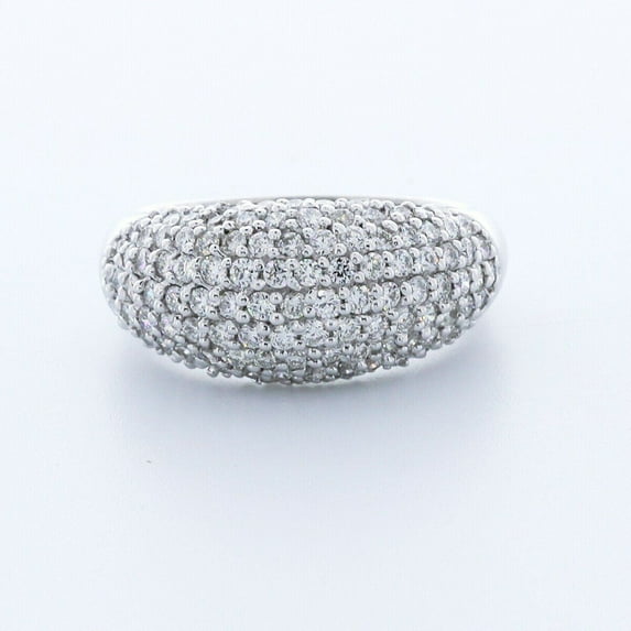 Women's Cocktail Ring Dome Ring Pave Set Ring 14K White Gold Over 1.9 Ct Diamond